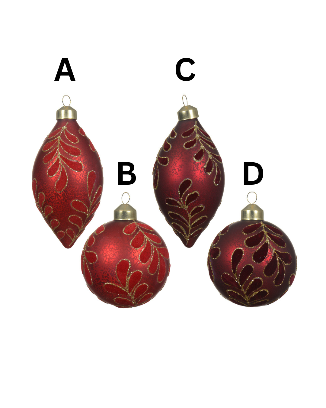 Bauble glass w leaf 070747