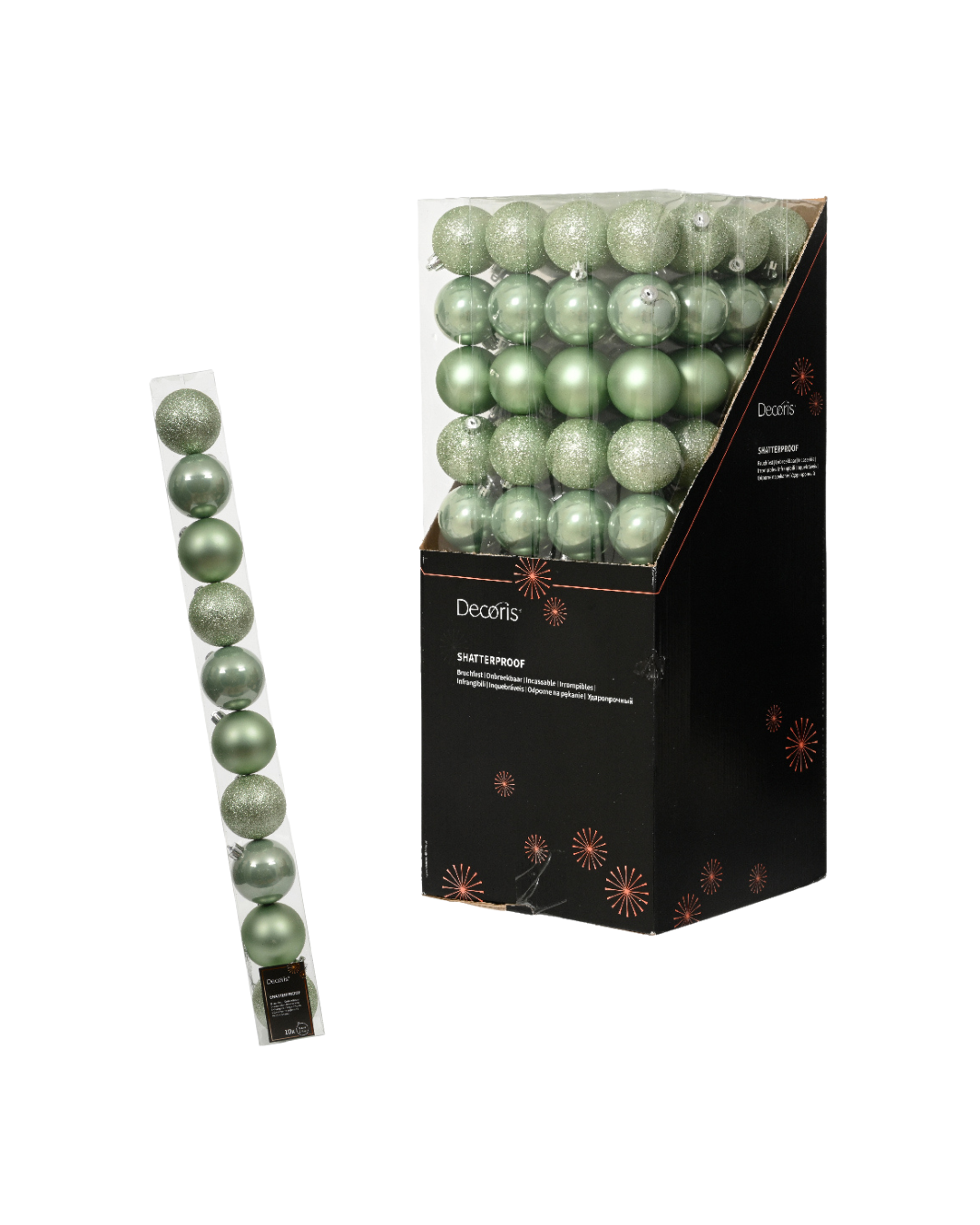 Polystyrene baubles Green 022656