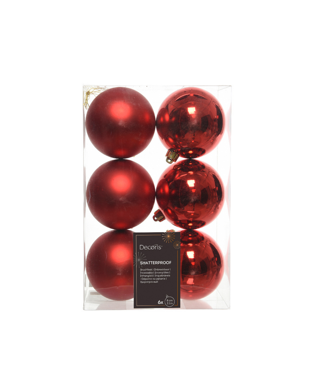 Red polystyrene baubles 022052