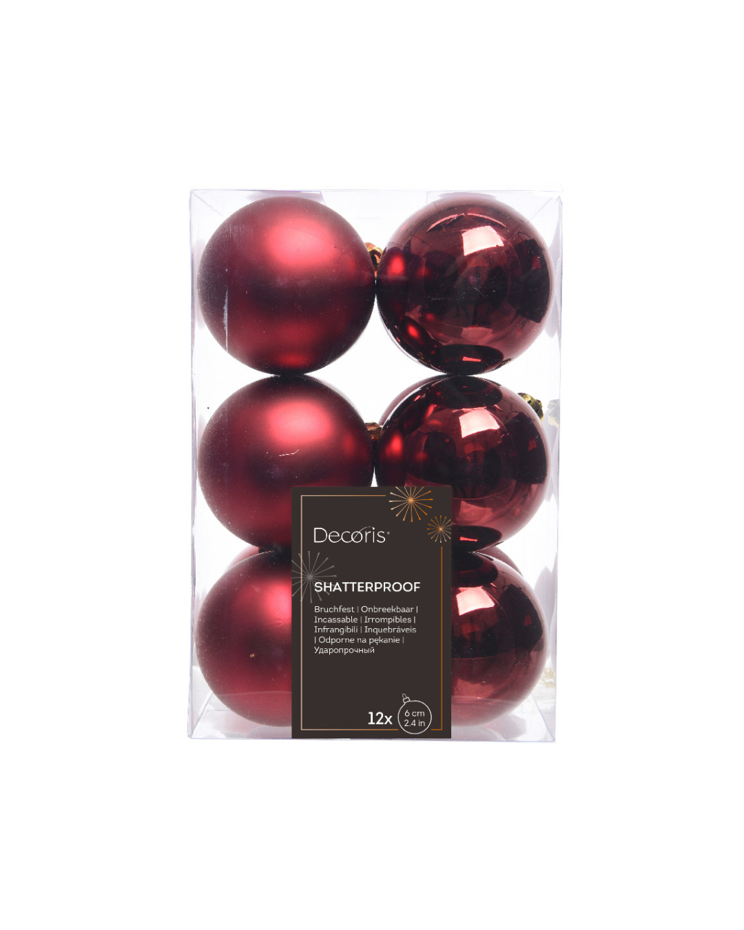 Polystyrene baubles Burgundy 021833