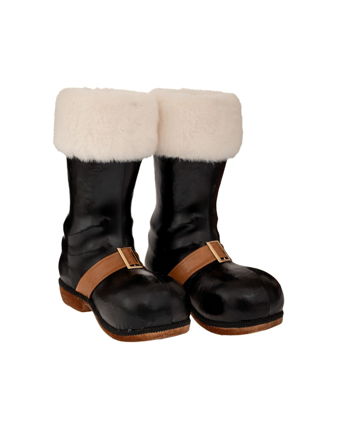 Black Boots With White Fur 90321