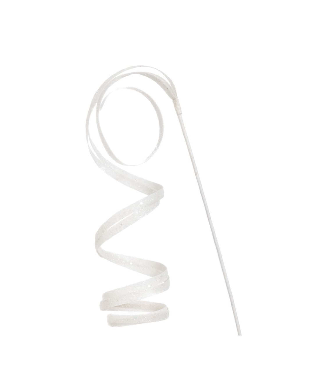 White Glitter Twisted Stem 90406