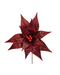 Burgundy Poinsettia Branch With Mirror Effect 91432