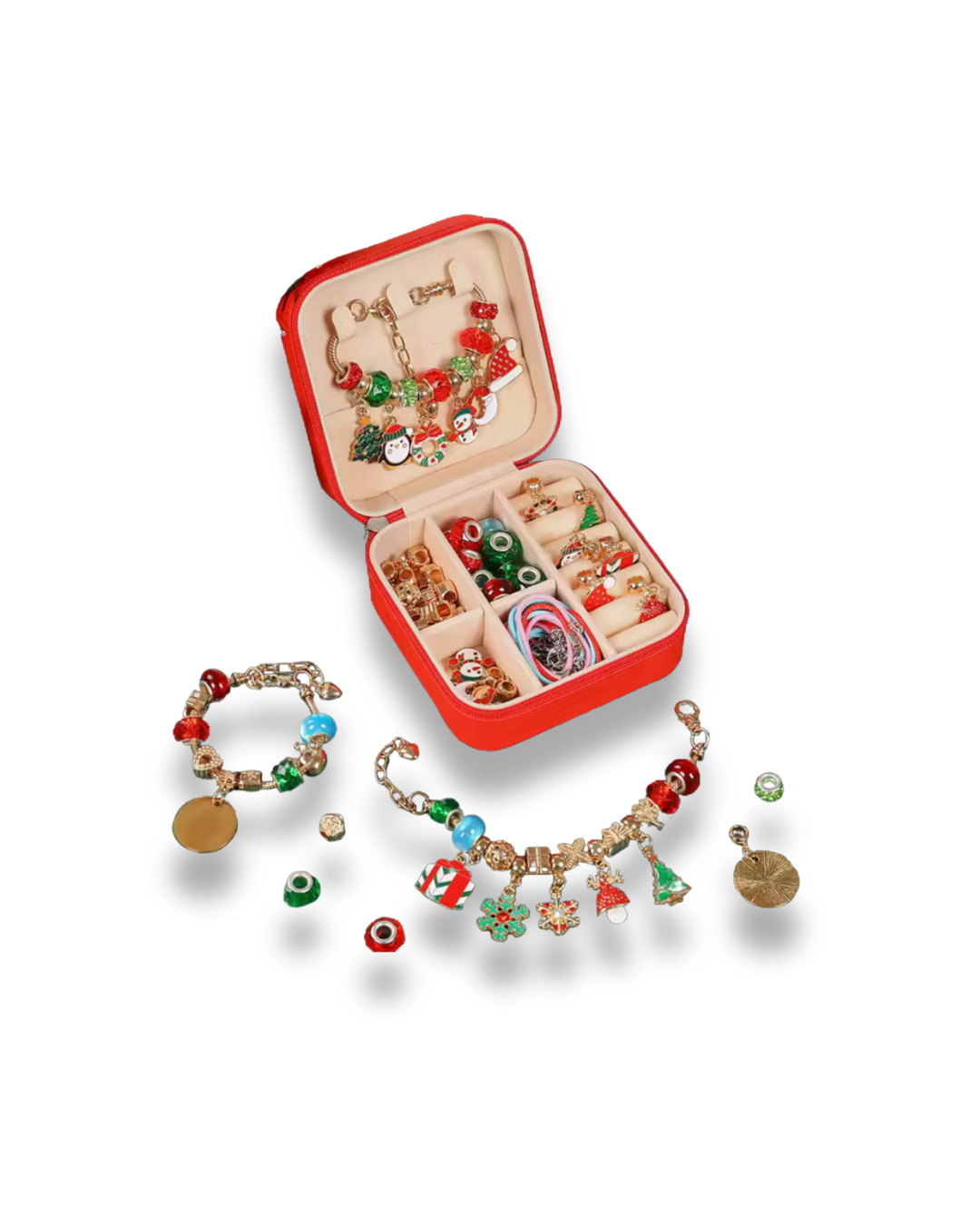 46pcs Christmas Beaded Bracelet Set with Storage Box F25-18