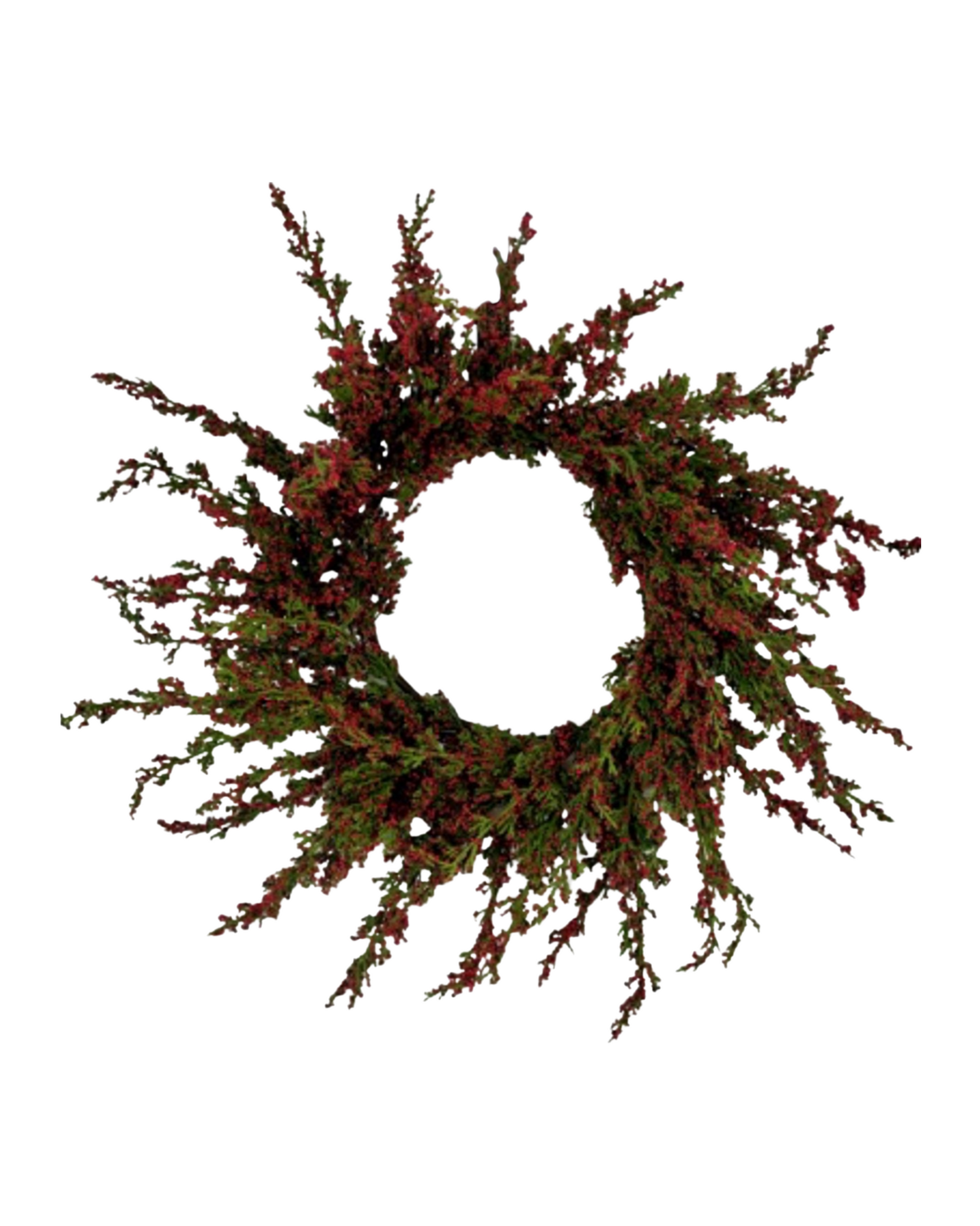 Cypress Leaf And Red Berry Candle Ring