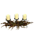 Cypress Leaf And Red Berry Candle Holder
