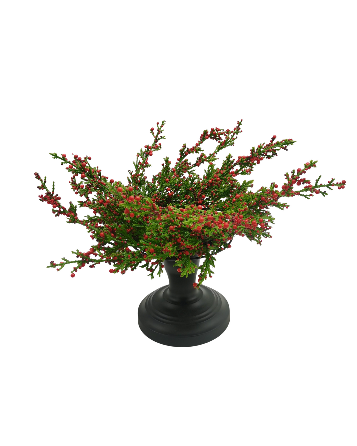 Cypress Leaf And Red Berry Candle Holder