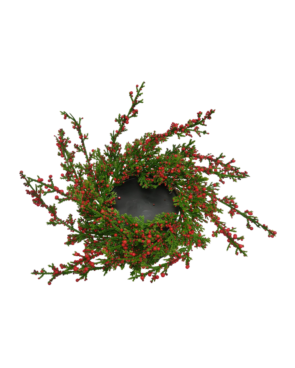 Cypress Leaf And Red Berry Candle Holder