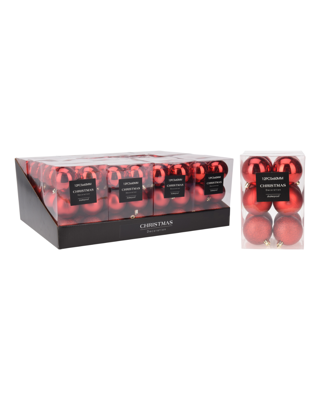 Baubles polystyrene Red AVS100620