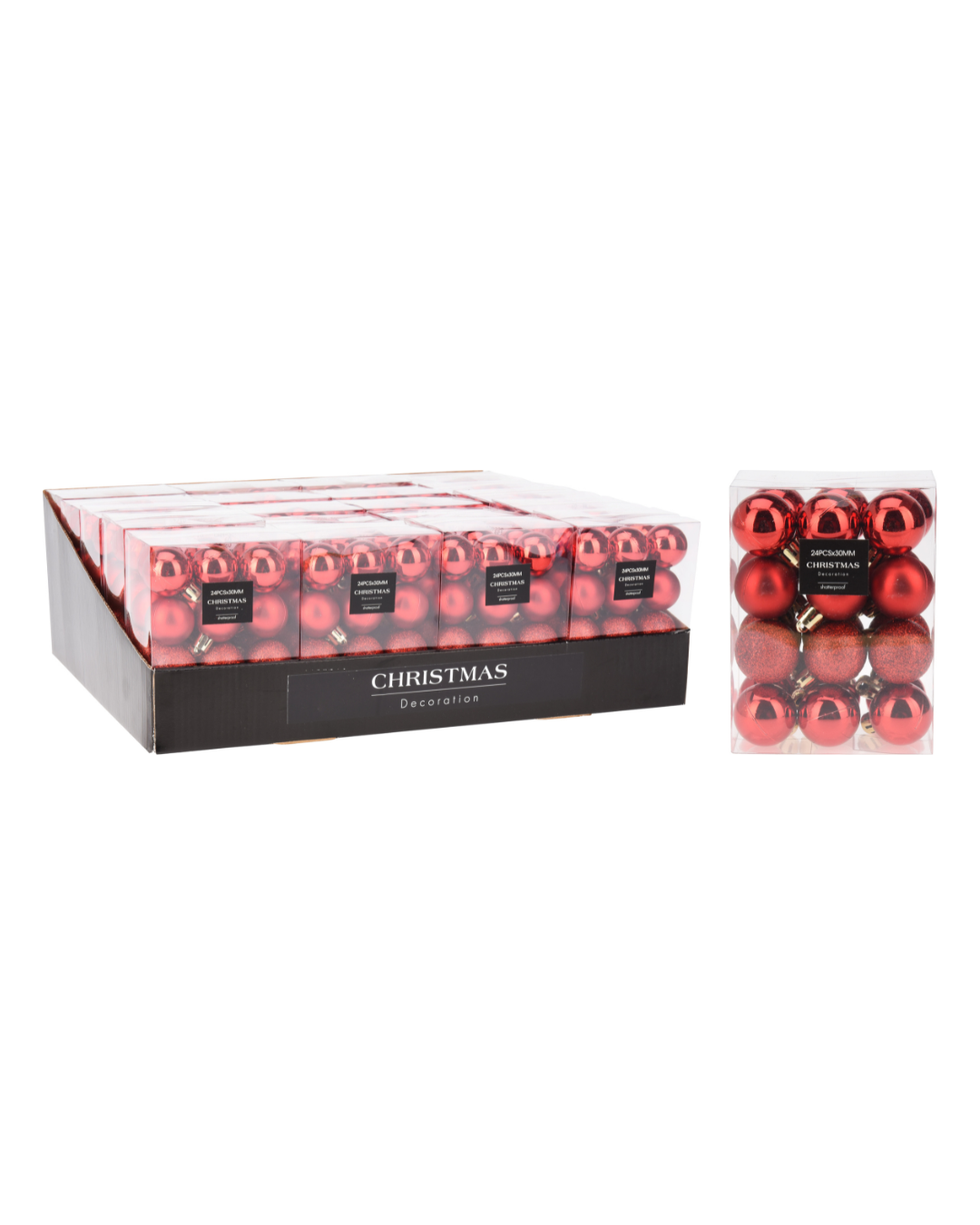 Baubles polystyrene Red