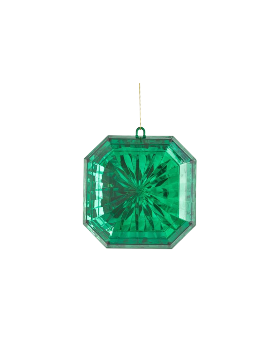Emerald Green Diamond Square Hanging Ornament