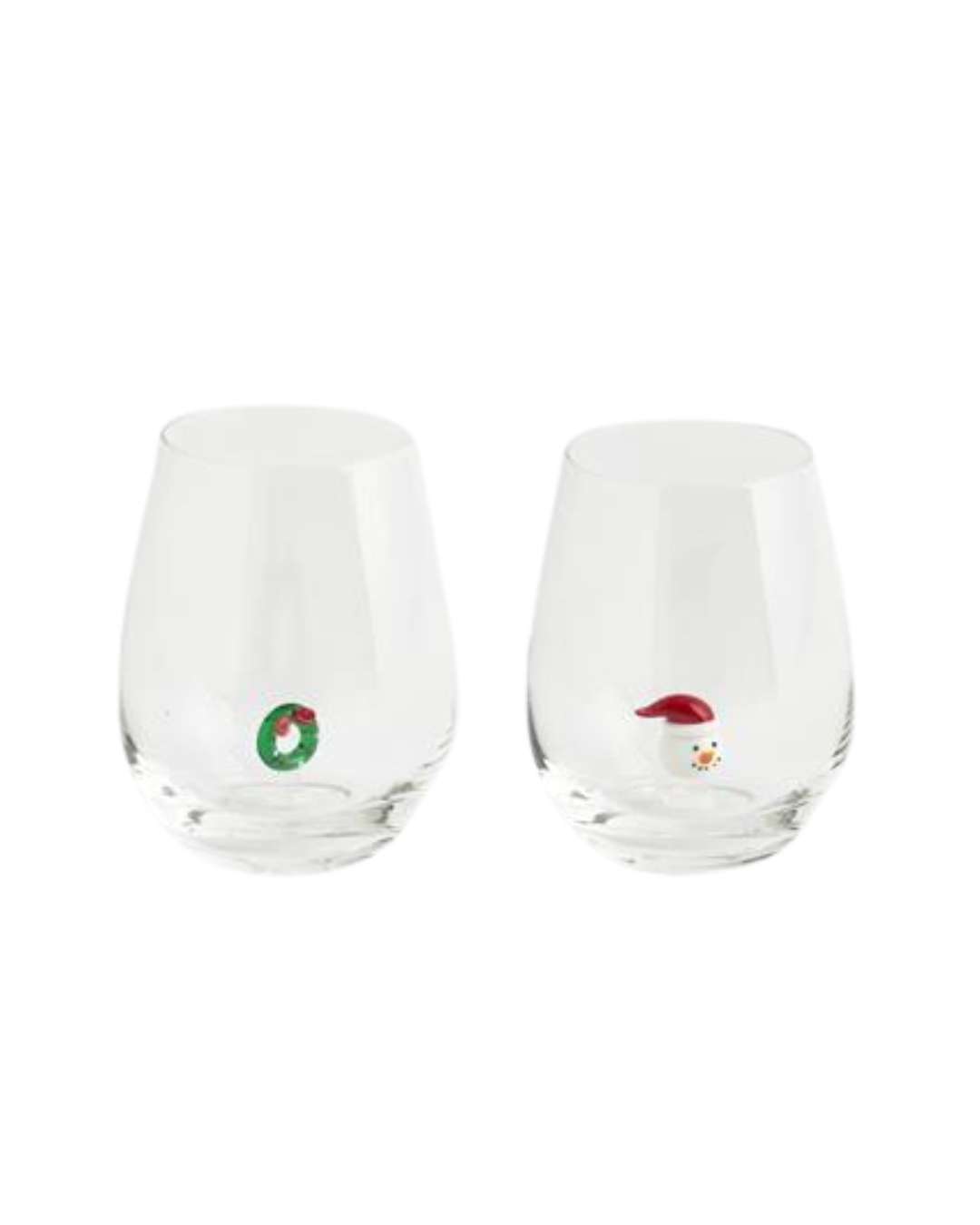 Glass Ornament with Wreath and Santa Inside