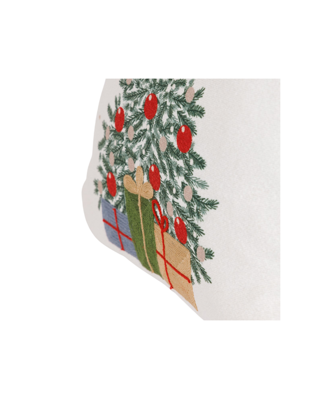 Pillow, White With Green Christmas Tree