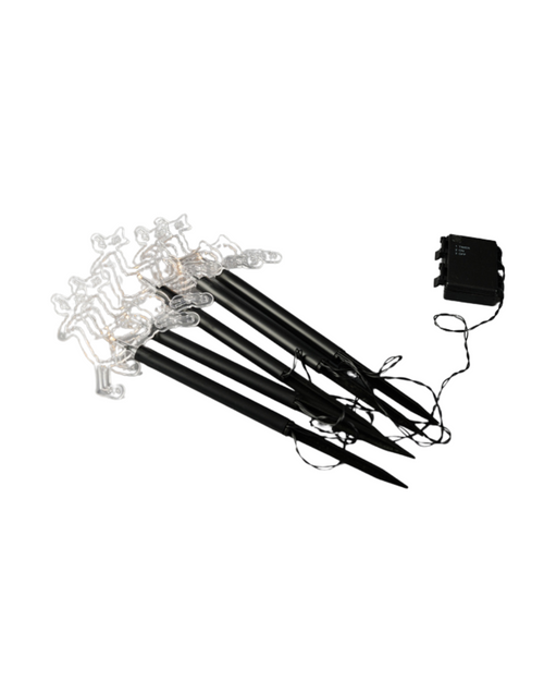 5 LED 3mm, 5 Reindeers With Ground Stick