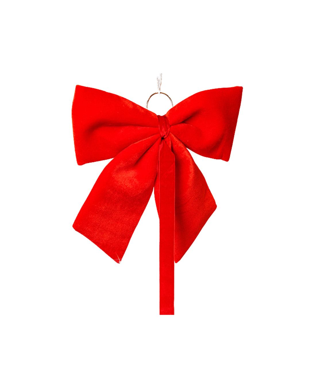 Large Red Velvet Bow with Ribbon