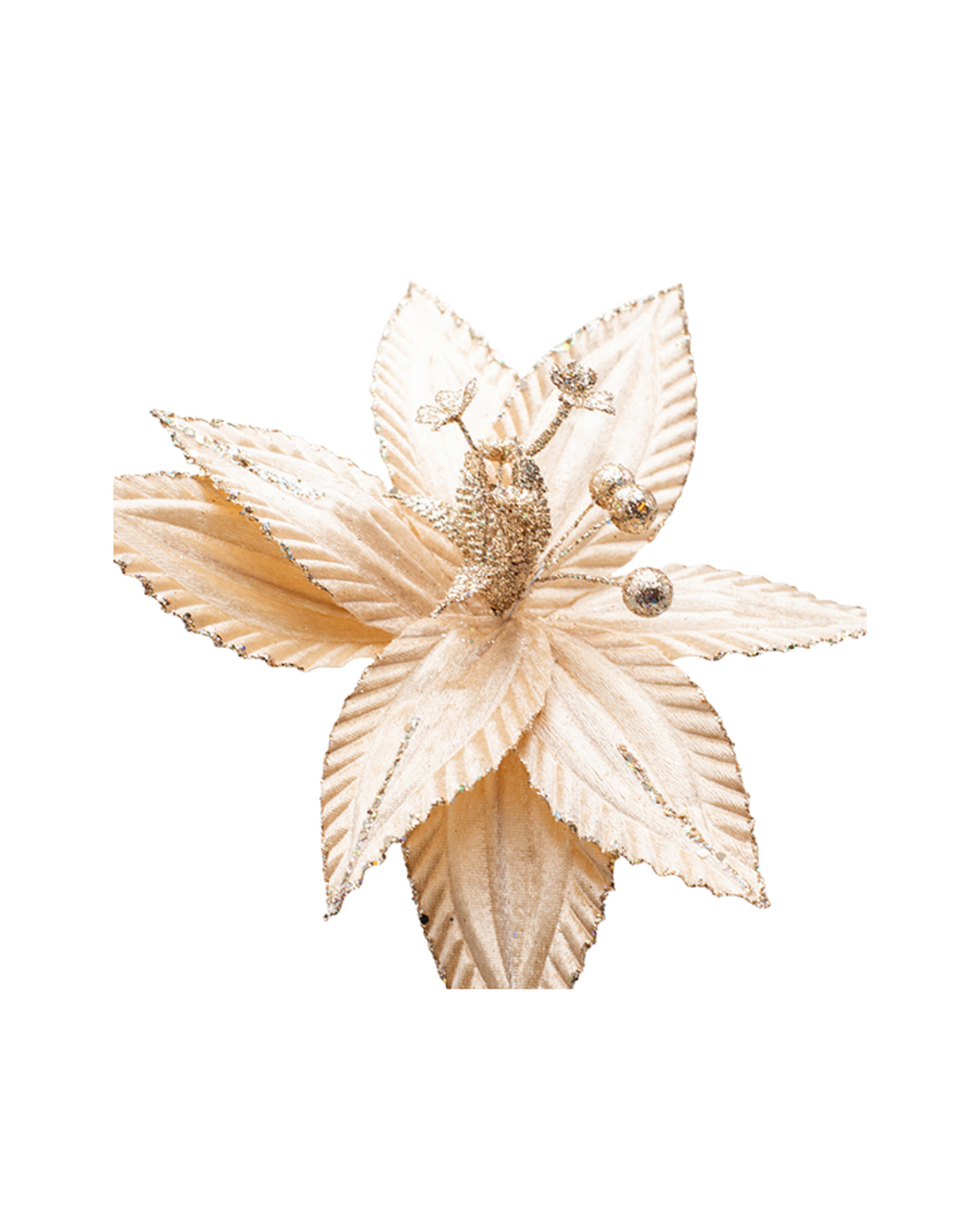 Champagne Flower with Discreet Glitter Line