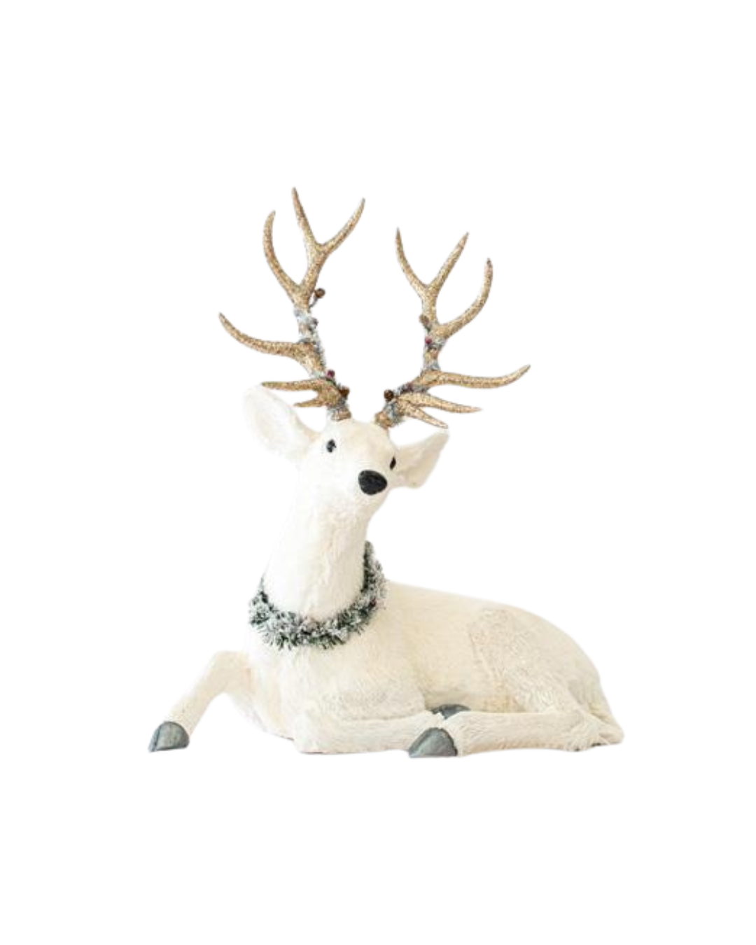 White Sitting Deer