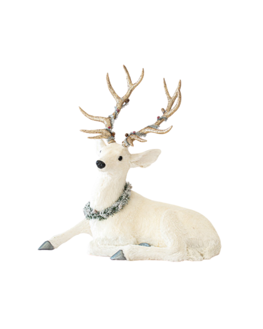White Sitting Deer