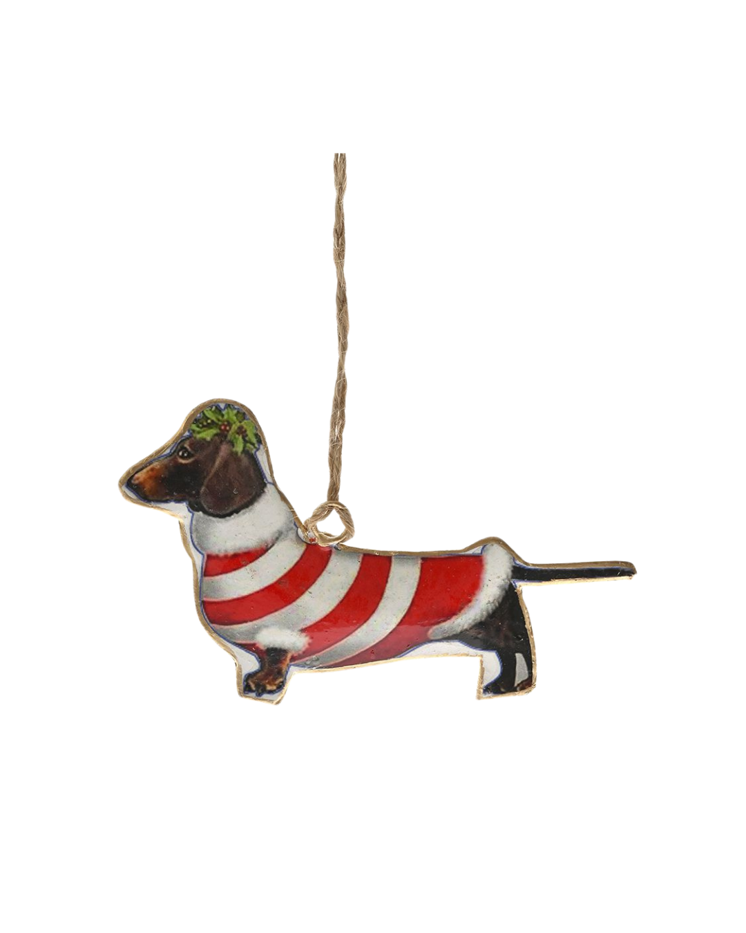 Dog Metal Christmas Ornament