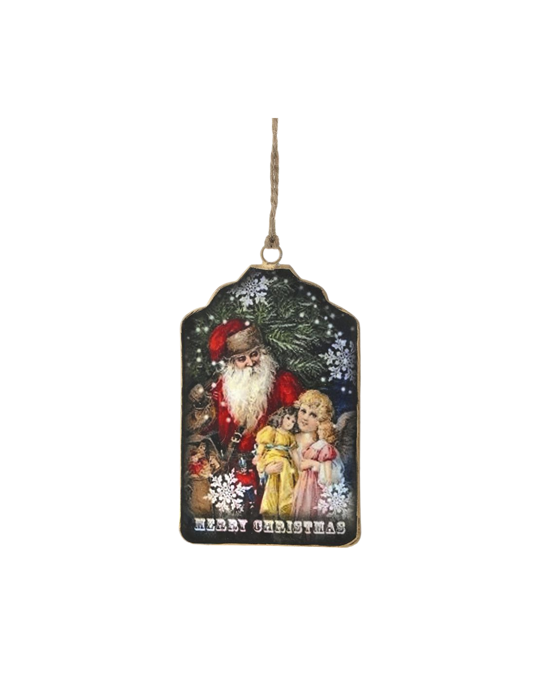Vintage Tag Metal Christmas Ornament