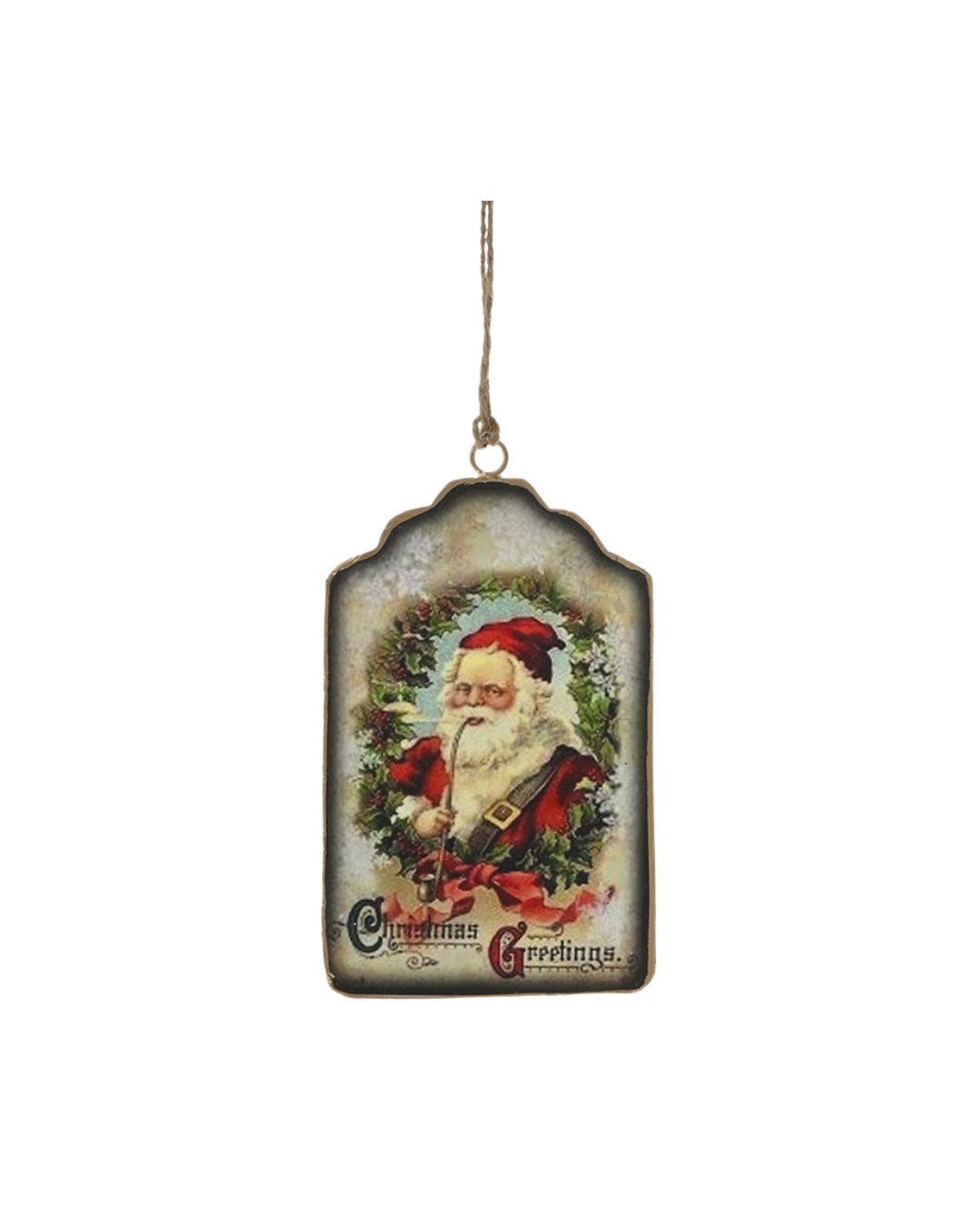 Vintage Tag Metal Christmas Ornament