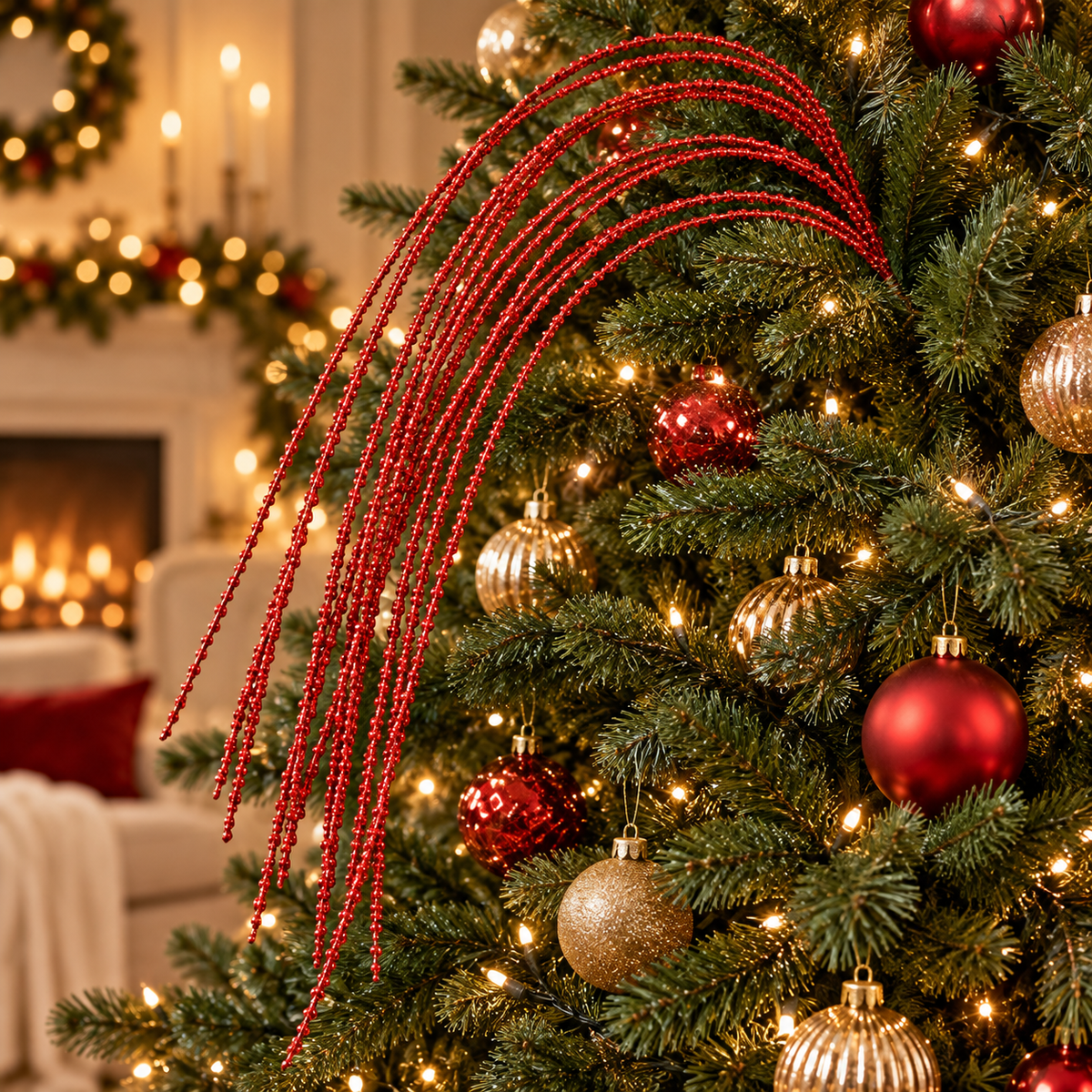Red Christmas Hanging Stem