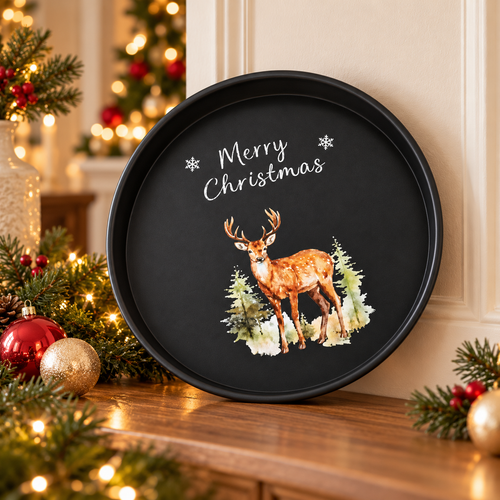 Black Iron Round Christmas Decoration