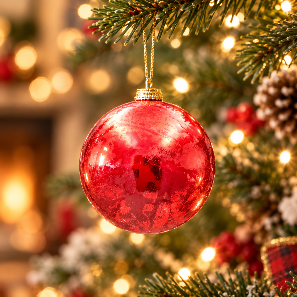 Metallic Red Foam Christmas Baubles