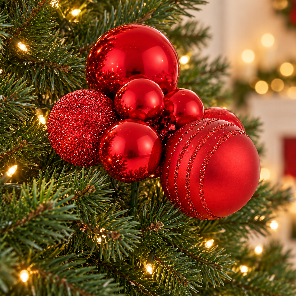 Red Christmas Bauble Pick
