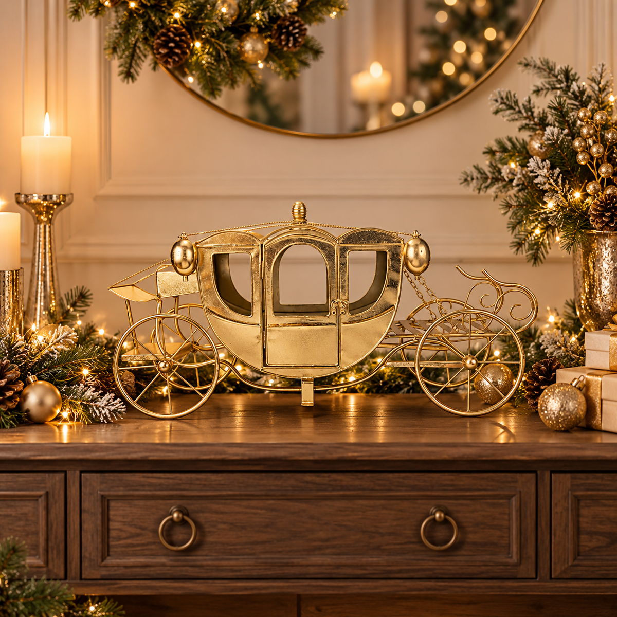Gold Metal Decorative Carriage